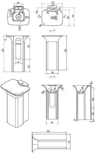 Раковина Aquanet Curve V30 52 белый 00198921