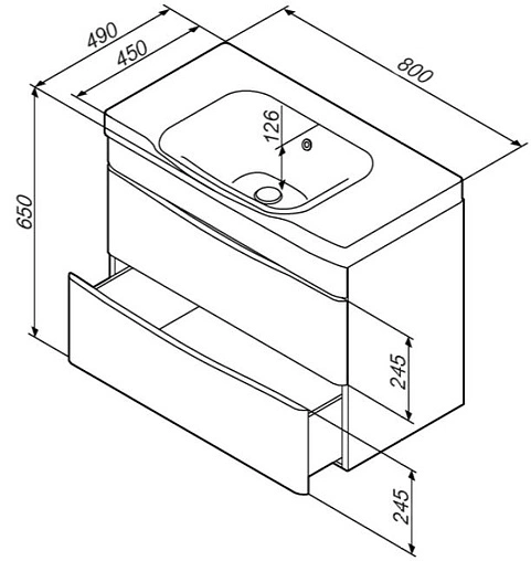 Тумба под умывальник подвесная Am.Pm Like 80 белый M80FHX0802WG