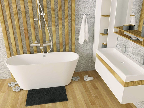 Ванна отдельностоящая из искусственного камня Esse Luzon 158.5x62.5 белый ELUZ1585