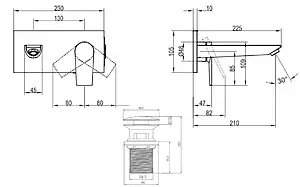 Смеситель для раковины из стены Villeroy&Boch Subway 2.0 хром TVW10211211061 Смеситель для раковины из стены Villeroy&Boch Subway 2.0 хром TVW10211211061, 2