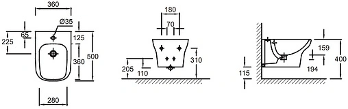 Биде подвесное Jacob Delafon Vox белый EME0002-00