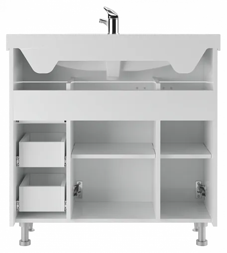 Тумба под умывальник напольная Айсберг Элеганс 85 белый DA1136T