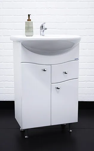 Тумба под умывальник напольный Айсберг Волна 55 белый DA1017T