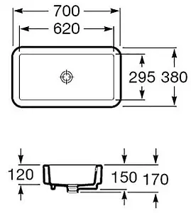 Раковина Roca Element 70 белый 327572000 Раковина Roca Element 70 белый 327572000, 2