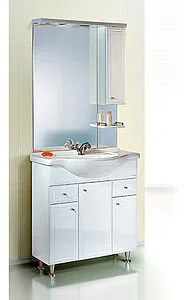 Шкаф-зеркало Aqwella Barcelona 80 белый Ba.02.08, 4