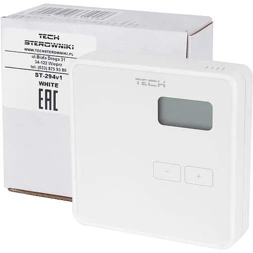 Проводной комнатный двухпозиционный регулятор котла TECH ST-294 v1 белый WG.11.0455
