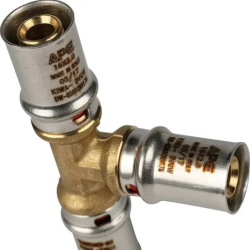 Тройник пресс соединительный 16мм x 16мм x 16мм Stout SFP-0006-161616