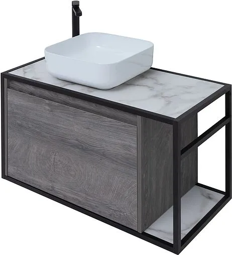 Тумба под умывальник подвесная Aquanet Nova Lite LOFT 90 L дуб рошелье 00261656