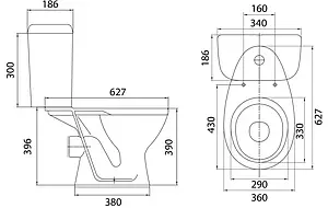 Унитаз-компакт Santeri Pro белый 1.P215.5.S00.00B.F Унитаз-компакт Santeri Pro белый 1.P215.5.S00.00B.F, 2