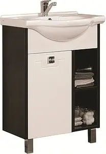 Тумба-умывальник напольная Aquaton Крит 60 M белый/венге 1A1488K0KT500 Тумба-умывальник напольная Aquaton Крит 60 M белый/венге 1A1488K0KT500, 1