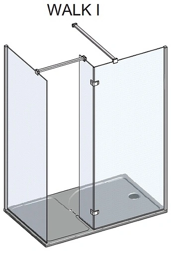 Душевое ограждение 1500мм прозрачное стекло Roltechnik Walk WALK I/1500 942-1500000-00-02