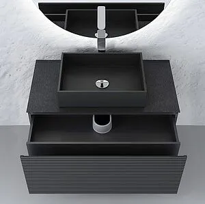 Тумба под умывальник подвесная Jorno Stone 100 антрацит Stn.01.100/P/A/JR, 4