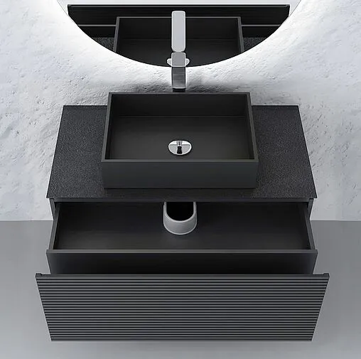 Тумба под умывальник подвесная Jorno Stone 100 антрацит Stn.01.100/P/A/JR