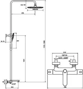 Душевая система с термостатом для ванны Ravak Termo 300 TE 092.01/150 хром X070163 Душевая система с термостатом для ванны Ravak Termo 300 TE 092.01/150 хром X070163, 2