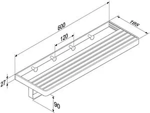 Полка для полотенец Damixa Jupiter чёрный матовый/алюминий DA7737700, 2