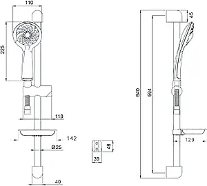 Душевая стойка VitrA Samba 3F хром A45680WSA Душевая стойка VitrA Samba 3F хром A45680WSA, 2