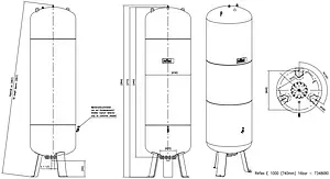 Гидроаккумулятор Reflex DE 1000л 16 бар 7348680, 2