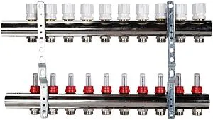 Группа коллекторная с расходомерами 10 отводов 1&quot;в/в x ¾&quot;ек Luxor CD 477/10 15662710N, 3