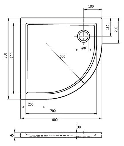 Поддон для душа Riho Zurich 278 D001021005