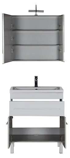 Шкаф-зеркало Aquanet Верона 75 L белый 00175381