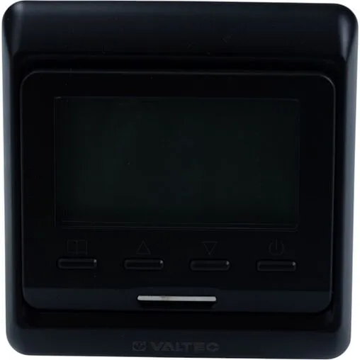 Проводной комнатный терморегулятор НО/НЗ 230В Valtec черный VT.AC709.B.0