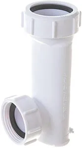 Горизонтальный самозакрывающийся сливной клапан Mc Alpine белый WHB1-40, 1