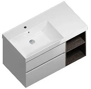 Тумба-умывальник подвесная Kerama Marazzi Cubo 90 белый матовый/ментс CUB.90Lh\WHT.M, 1