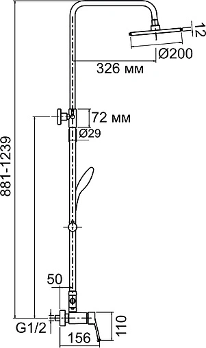 Душевая система со смесителем для душа Aquanet Round хром FSC1601