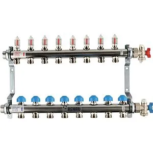 Группа коллекторная с расходомерами 8 отводов 1&quot;н/н x ¾&quot;ек Rehau HKV-D 12080811002, 1