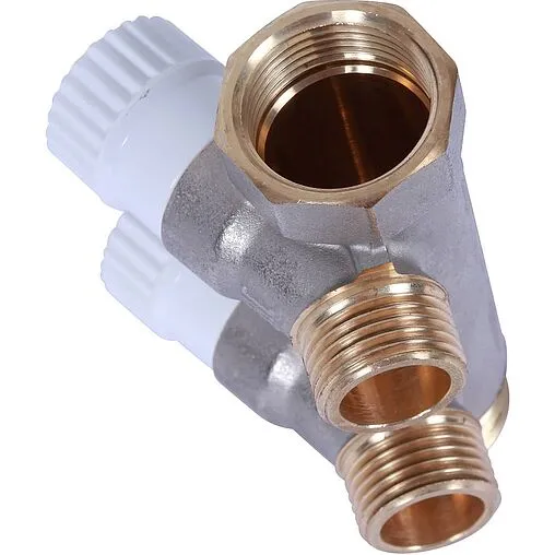 Коллектор регулирующий проходной 2 отвода ¾&quot;в/н x ½&quot;н Stout SMB 6852 341202