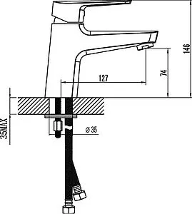 Смеситель для раковины SMARTsant Инлайн хром SM103506AA Смеситель для раковины SMARTsant Инлайн хром SM103506AA, 2