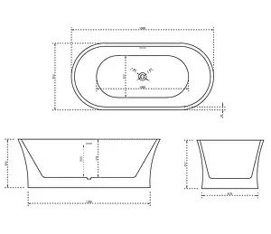 Ванна акриловая отдельностоящая Abber 160x80 AB9201-1.6 Ванна акриловая отдельностоящая Abber 160x80 AB9201-1.6, 2