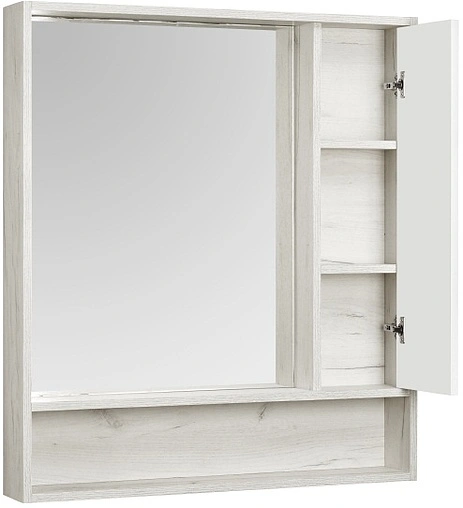 Шкаф-зеркало Aquaton Флай 80 R белый/дуб крафт 1A237702FAX10