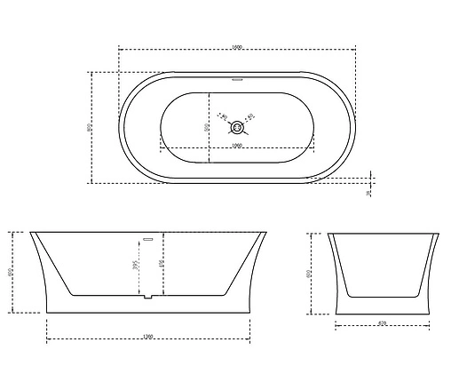 Ванна акриловая отдельностоящая Abber 160x80 AB9201-1.6 Ванна акриловая отдельностоящая Abber 160x80 AB9201-1.6