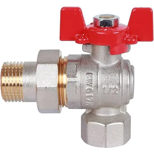 Кран шаровый с американкой угловой ½"в x ½"н Rommer RBV-0006-0610215