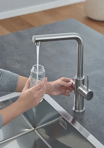 Смеситель для кухни с фильтром и встроенным нагревом воды Grohe Red II Duo суперсталь 30325DC1 Смеситель для кухни с фильтром и встроенным нагревом воды Grohe Red II Duo суперсталь 30325DC1