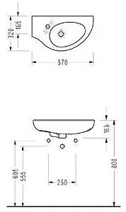 Раковина Serel Friendly 57 белый 6742 Раковина Serel Friendly 57 белый 6742, 2