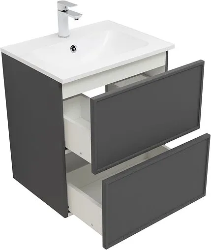 Тумба-умывальник Aquanet Арт 60 ясень графит 00329063+00306390
