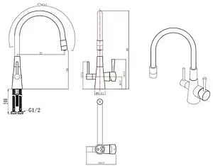 Смеситель для кухни с подключением к фильтру Lemark Comfort чёрный матовый LM3075BL, 2