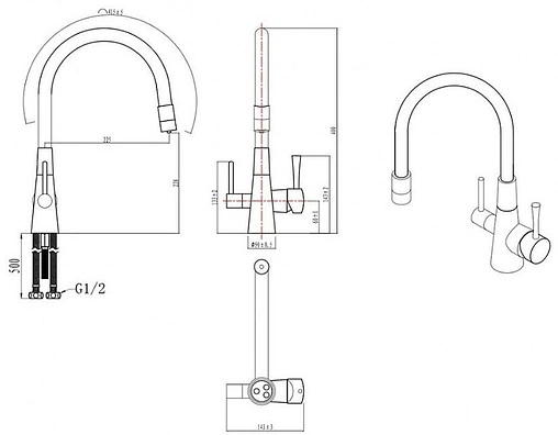 Смеситель для кухни с подключением к фильтру Lemark Comfort чёрный матовый LM3075BL