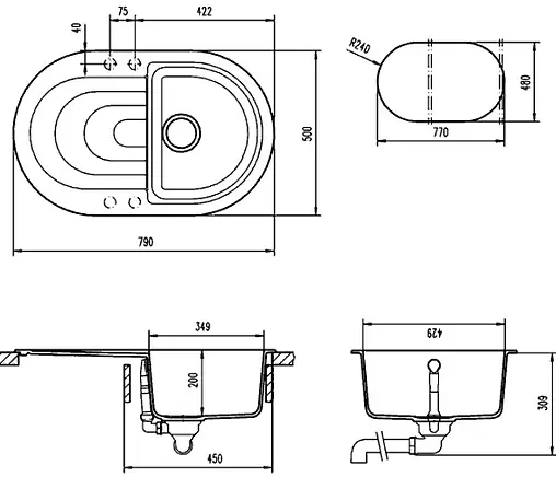 Мойка кухонная Teka Perla 45 B-TG карбон 40144580