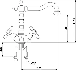 Смеситель для кухни Timo Ritz хром/золото 0143FK chrome-gold, 2