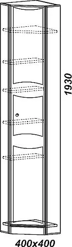 Шкаф-пенал напольный угловой Aqwella Barcelona 40 белый Ba.05.45