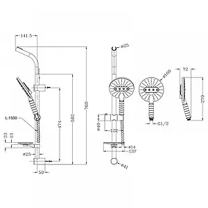 Душевая стойка Lemark хром LM8072C Душевая стойка Lemark хром LM8072C, 2