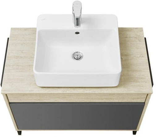 Тумба-умывальник подвесная Aquaton Лофт Урбан 80 графит/орегон 1A2476K1LQX60