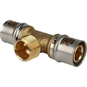 Тройник пресс переходной 26мм x ¾"н x 26мм Stout SFP-0008-263426 Тройник пресс переходной 26мм x ¾"н x 26мм Stout SFP-0008-263426, 1