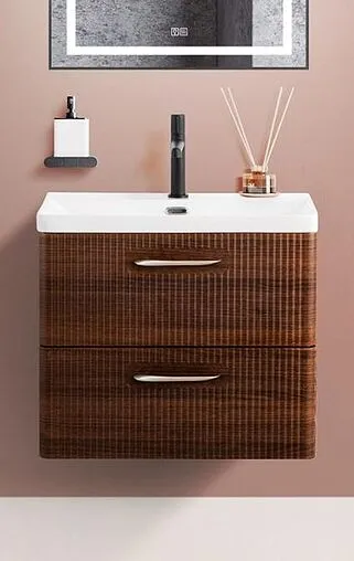 Тумба-умывальник подвесная BelBagno DUE 60 Noce DUE-600-2C-SO-NOCE-P+BB-8076-3-60