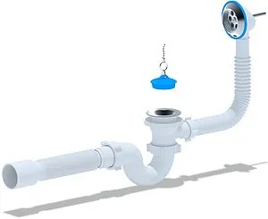 Слив-перелив для ванны Ани Пласт хром E155, 1