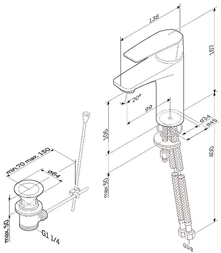 Смеситель для раковины Am.Pm Gem хром F90A82100