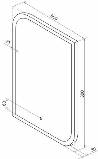 Зеркало с подсветкой Continent Fantasy Led 60x80 белый ЗЛП1281